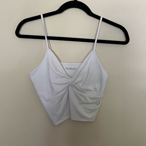 NWT - Abercrombie & Fitch - Twist-Front Cropped Seamless Tank - White
